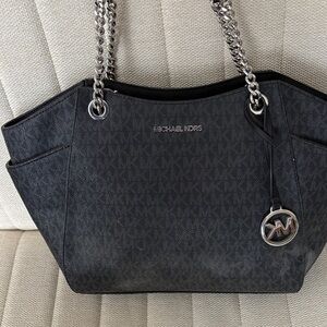 Michael Kors Charcoal Tote with Silver Accents